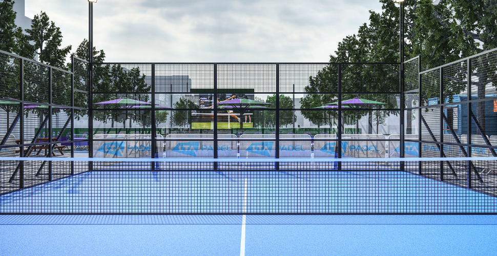 Padel court at Wimbledon in Plymouth city centre